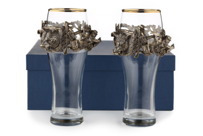 ПИВНОЙ БОКАЛ "ОХОТА ТРОФЕЙНАЯ МЕДВЕДЬ, КАБАН" CLASSIC