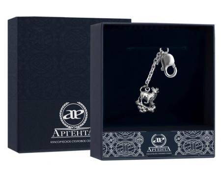 Столовое серебро купить в Москве СЕРЕБРЯНЫЙ БРЕЛОК ДЛЯ КЛЮЧЕЙ "ЗОДИАК-ТЕЛЕЦ" – АРГЕНТА