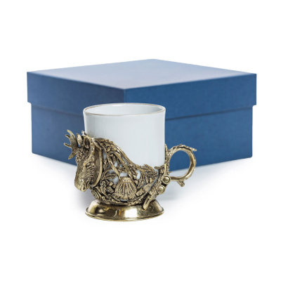 ЛАТУННАЯ КОФЕЙНАЯ ЧАШКА "ЛОСЬ" ТРОФЕЙНЫЙ