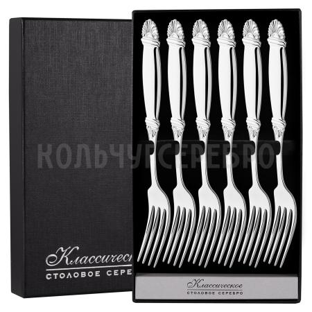 СЕРЕБРЯНЫЙ СТОЛОВЫЙ НАБОР "ВИВАЛЬДИ" (6 СТОЛОВЫХ ВИЛОК) - СЕВЕРНАЯ ЧЕРНЬ