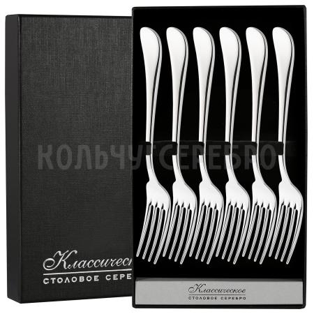 СЕРЕБРЯНЫЙ ДЕСЕРТНЫЙ НАБОР "MODERN" (6 ДЕСЕРТНЫХ ВИЛОК) – SOKOLOV