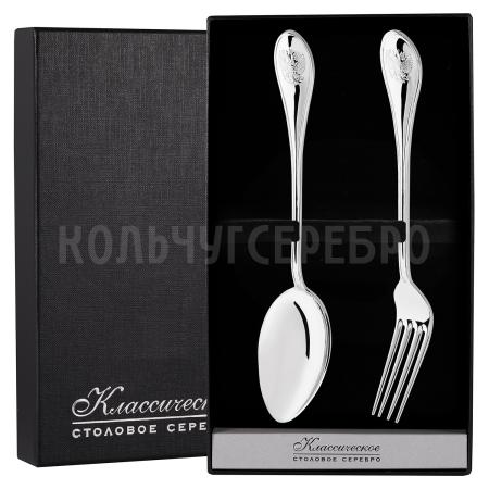 СЕРЕБРЯНЫЙ СТОЛОВЫЙ НАБОР "ОТЕЧЕСТВО" (2 ПРЕДМЕТА) – КРАСНАЯ ПРЕСНЯ