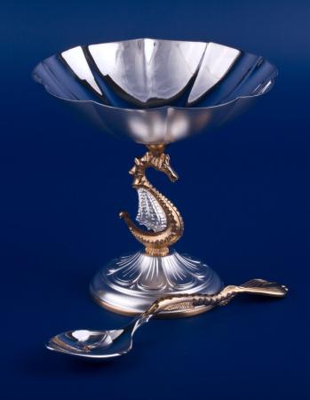 СЕРЕБРЯНАЯ ИКОРНИЦА "№3" С ПОЗОЛОТОЙ – МСТЁРСКИЙ ЮВЕЛИР