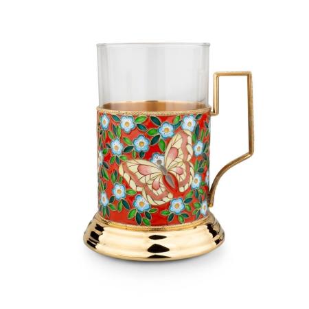 СЕРЕБРЯНЫЙ ПОДСТАКАННИК "БАБОЧКИ"  42865 – РУССКИЕ САМОЦВЕТЫ