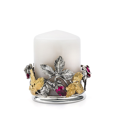 СЕРЕБРЯНЫЙ ПОДСВЕЧНИК "ЗЕМЛЯНИКА" МАЛЫЙ (1 СВЕЧА) – АЛЬТМАСТЕР