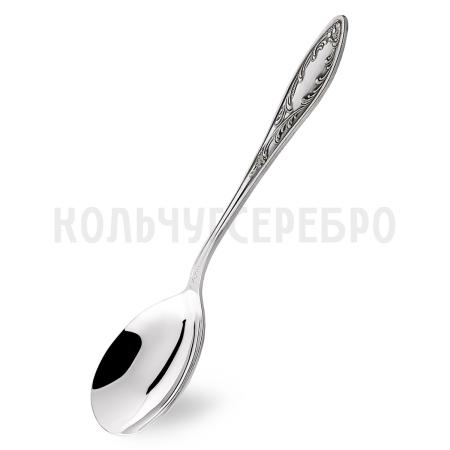 ЛОЖКА САЛАТА ИЗ МЕЛЬХИОРА "ПЛАМЯ" С ЧЕРНЕНИЕМ – КОЛЬЧУГИНСКИЙ МЕЛЬХИОР