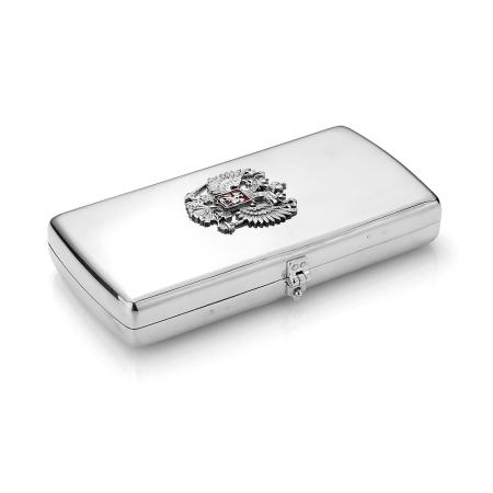 СЕРЕБРЯНЫЙ ПОРТСИГАР "ГЕРБ РОССИИ" – КРАСНАЯ ПРЕСНЯ