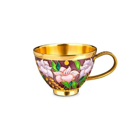 СЕРЕБРЯНАЯ ЧАЙНАЯ ЧАШКА "ЛИЛИИ" - РУССКИЕ САМОЦВЕТЫ