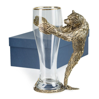 ПИВНОЙ БОКАЛ "МЕДВЕДЬ" ЛАТУННЫЙ