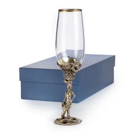 БОКАЛ ДЛЯ ШАМПАНСКОГО "РУСАЛКА" ЛАТУННЫЙ