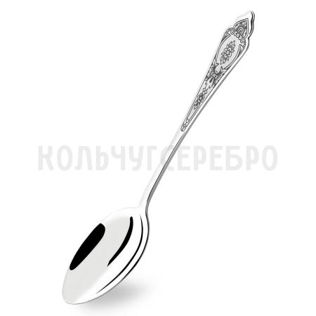 СЕРЕБРЯНАЯ СТОЛОВАЯ ЛОЖКА "ПРАЗДНИЧНАЯ" С ЧЕРНЕНИЕМ - СЕВЕРНАЯ ЧЕРНЬ