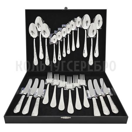 СЕРЕБРЯНЫЙ СТОЛОВЫЙ НАБОР "ИРИСЫ" М-22 (24 ПРЕДМЕТА) – ПАВЛОВСКИЙ ЗАВОД