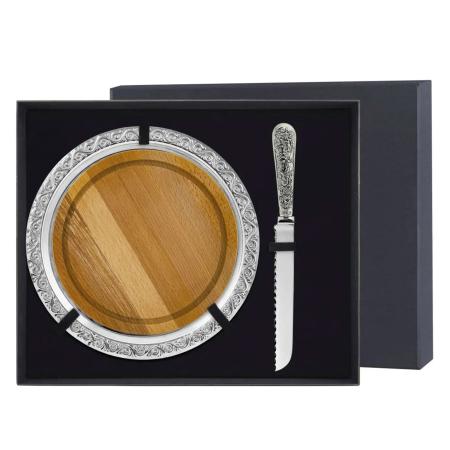 НАБОР ДЛЯ ХЛЕБА "ОХОТНИЧИЙ" (3 ПРЕДМЕТА) – КОЛЬЧУГИНСКИЙ МЕЛЬХИОР