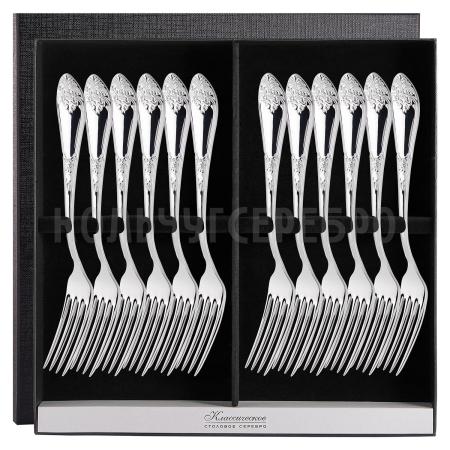 СЕРЕБРЯНЫЙ СТОЛОВЫЙ НАБОР "ДВОРЦОВЫЙ" М-17 (12 ВИЛОК) – ПАВЛОВСКИЙ ЗАВОД