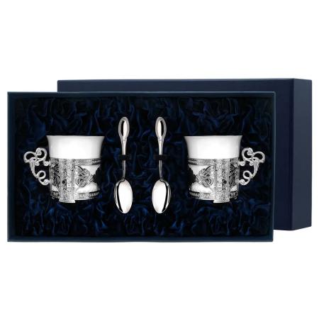 СЕРЕБРЯНАЯ КОФЕЙНАЯ ПАРА "АВГУСТ ОКТАВИАН" – АРГЕНТА