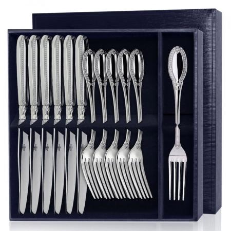 СЕРЕБРЯНЫЙ СТОЛОВЫЙ НАБОР "ИМПЕРАТОР" (6 ВИЛОК, 6 НОЖЕЙ) – АРГЕНТА