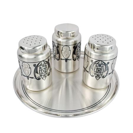 СЕРЕБРЯНЫЙ НАБОР ДЛЯ СПЕЦИЙ АРТ. "40450004А05" – СЕВЕРНАЯ ЧЕРНЬ