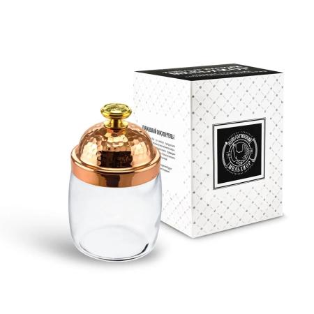 БАНКА ДЛЯ СЫПУЧИХ ПРОДУКТОВ "КМ" МЕДНАЯ КОВАННАЯ (920 МЛ.) – КОЛЬЧУГИНСКИЙ МЕЛЬХИОР