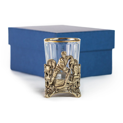 СТОПКА "ХОККЕЙ" ЛАТУННАЯ