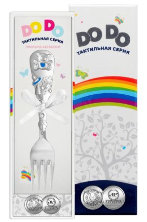 ДЕТСКАЯ ВИЛКА "МИШКА" С ГОЛУБОЙ ЭМАЛЬЮ – КОЛЬЧУГИНСКИЙ МЕЛЬХИОР