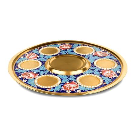 СЕРЕБРЯНЫЙ ПОДНОС "РОЗОЧКА" – РУССКИЕ САМОЦВЕТЫ