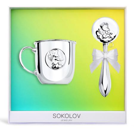 ДЕТСКАЯ КРУЖКА С ПОГРЕМУШКОЙ "АНГЕЛОЧЕК" – SOKOLOV