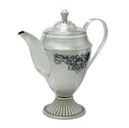 СЕРЕБРЯНЫЙ ЧАЙНИК "ЭЛИТ" С ЧЕРНЕНИЕМ – СЕВЕРНАЯ ЧЕРНЬ