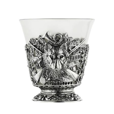 ЧАШКА ЧАЙНАЯ "ВОЛК" С ЧЕРНЕНИЕМ – КОЛЬЧУГИНСКИЙ МЕЛЬХИОР