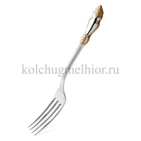 СТОЛОВАЯ ВИЛКА ИЗ МЕЛЬХИОРА "РОЗА" С ПОЗОЛОТОЙ – КОЛЬЧУГИНСКИЙ МЕЛЬХИОР