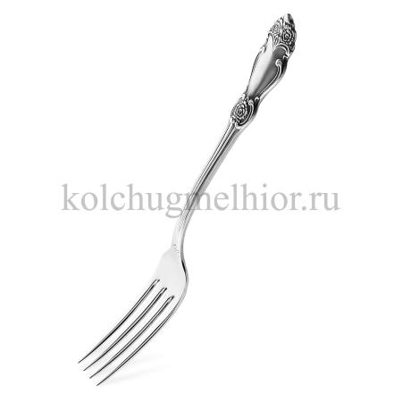 СТОЛОВАЯ ВИЛКА ИЗ МЕЛЬХИОРА "РОЗА" С ЧЕРНЕНИЕМ – КОЛЬЧУГИНСКИЙ МЕЛЬХИОР