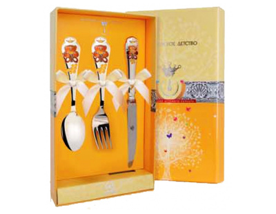 ДЕТСКИЕ СТОЛОВЫЕ ПРИБОРЫ "МИШКА" КД (3 ПРЕДМЕТА) – АРГЕНТА