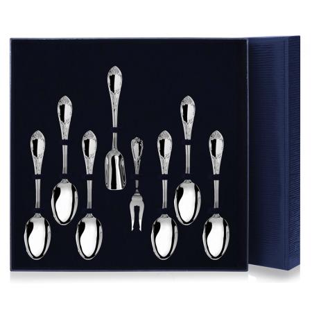 СЕРЕБРЯНЫЙ ЧАЙНЫЙ НАБОР "ПРЕСТИЖ" (8 ПРЕДМЕТОВ) – АРГЕНТА