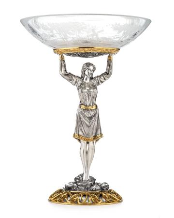 СЕРЕБРЯНАЯ ВАЗА ДЛЯ ДЕСЕРТОВ "КРАСНА ДЕВИЦА" – АЛЬТМАСТЕР