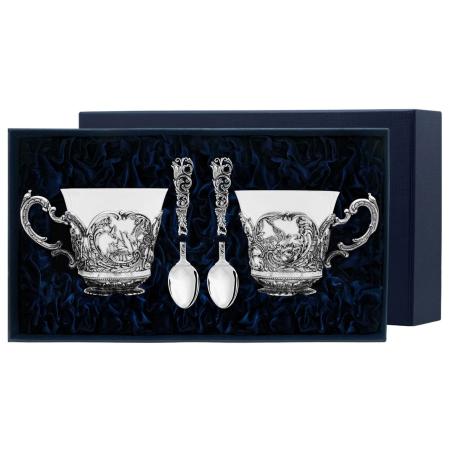 СЕРЕБРЯНАЯ ЧАЙНАЯ ПАРА "КОРОЛЕВСКАЯ ОХОТА" – АРГЕНТА