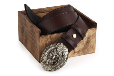 КОЖАНЫЙ РЕМЕНЬ "РЫБАЛКА VIP" КОРИЧНЕВЫЙ