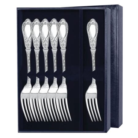 СЕРЕБРЯНЫЙ СТОЛОВЫЙ НАБОР "ФАМИЛЬНЫЙ" (6 СТОЛОВЫХ ВИЛОК) – АРГЕНТА