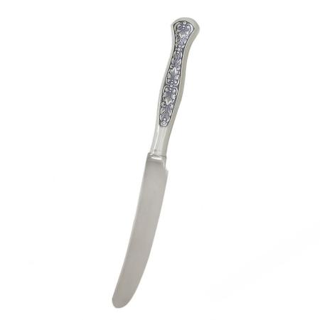 СЕРЕБРЯНЫЙ СТОЛОВЫЙ НОЖ "МАРГАРИТА" С ЧЕРНЕНИЕМ  - СЕВЕРНАЯ ЧЕРНЬ