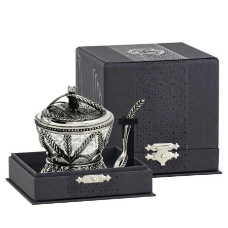 СОЛОНКА "КОЛОСОК" С ЛОЖКОЙ В ФУТЛЯРЕ – КОЛЬЧУГИНСКИЙ МЕЛЬХИОР