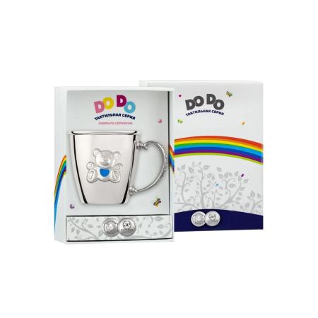 ДЕТСКАЯ КРУЖКА "МИШКА" С ГОЛУБОЙ ЭМАЛЬЮ – КОЛЬЧУГИНСКИЙ МЕЛЬХИОР