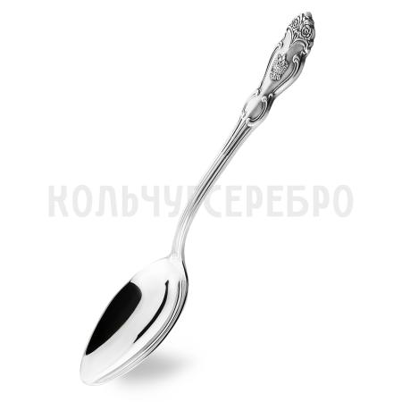 МЕЛЬХИОРОВАЯ СТОЛОВАЯ ЛОЖКА "ГЕРБ" С ЧЕРНЕНИЕМ – КОЛЬЧУГИНСКИЙ МЕЛЬХИОР
