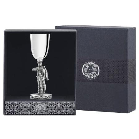 РЮМКА "ГУСАР" ПОСЕРЕБРЕННАЯ С ЧЕРНЕНИЕМ (1 ШТУКА) – КОЛЬЧУГИНСКИЙ МЕЛЬХИОР