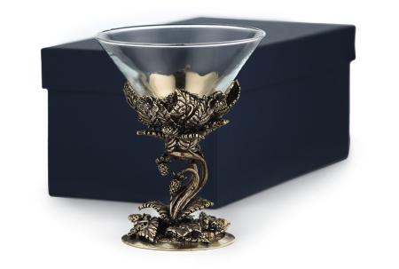 БОКАЛ ДЛЯ МАРТИНИ "ЗЕМЛЯНИКА" ЛАТУННЫЙ