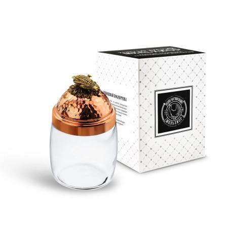 БАНКА ДЛЯ СЫПУЧИХ ПРОДУКТОВ "КУКУРУЗА" МЕДНАЯ КОВАННАЯ (920 МЛ.) – КОЛЬЧУГИНСКИЙ МЕЛЬХИОР