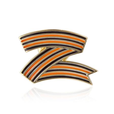 СЕРЕБРЯНЫЙ ЗНАЧОК "ГЕОРГИЕВСКАЯ ЛЕНТА" – РУССКИЕ САМОЦВЕТЫ