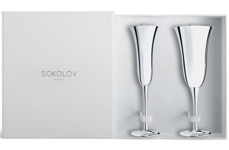 НАБОР СЕРЕБРЯНЫХ ФУЖЕРОВ (2 ШТУКИ) – SOKOLOV