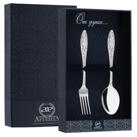 СЕРЕБРЯНЫЙ ДЕСЕРТНЫЙ НАБОР "МОРОЗКО" (2 ПРЕДМЕТА) – АРГЕНТА