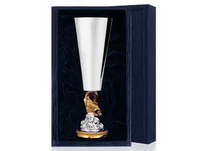 СЕРЕБРЯНАЯ РЮМКА "ЗОЛОТАЯ РЫБКА" Ч/П (1 ШТУКА) – АРГЕНТА