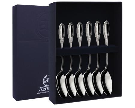 СЕРЕБРЯНЫЙ СТОЛОВЫЙ НАБОР "ИМПЕРАТОР" (6 ЧАЙНЫХ ЛОЖЕК) – АРГЕНТА