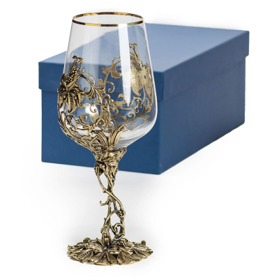 БОКАЛ ДЛЯ ВИНА "ЦВЕТОК" ЛАТУННЫЙ