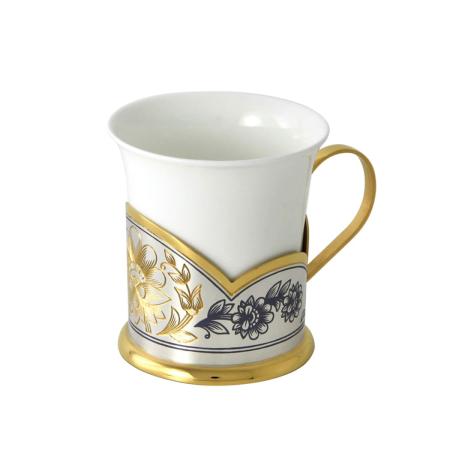 СЕРЕБРЯНАЯ КОФЕЙНАЯ ЧАШКА "АСТРА" С ЧЕРНЕНИЕМ И ПОЗОЛОТОЙ – СЕВЕРНАЯ ЧЕРНЬ